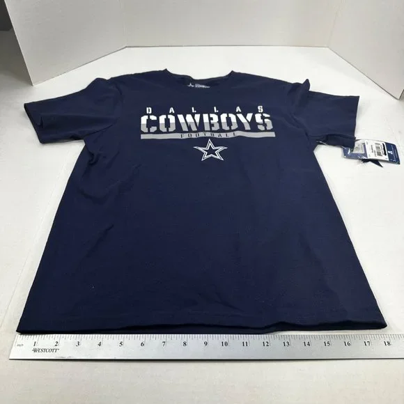 Dallas Cowboys Youth Large 16-18 Tee Shirt Short Sleeve Blue New With Tags - Picture 11 of 13
